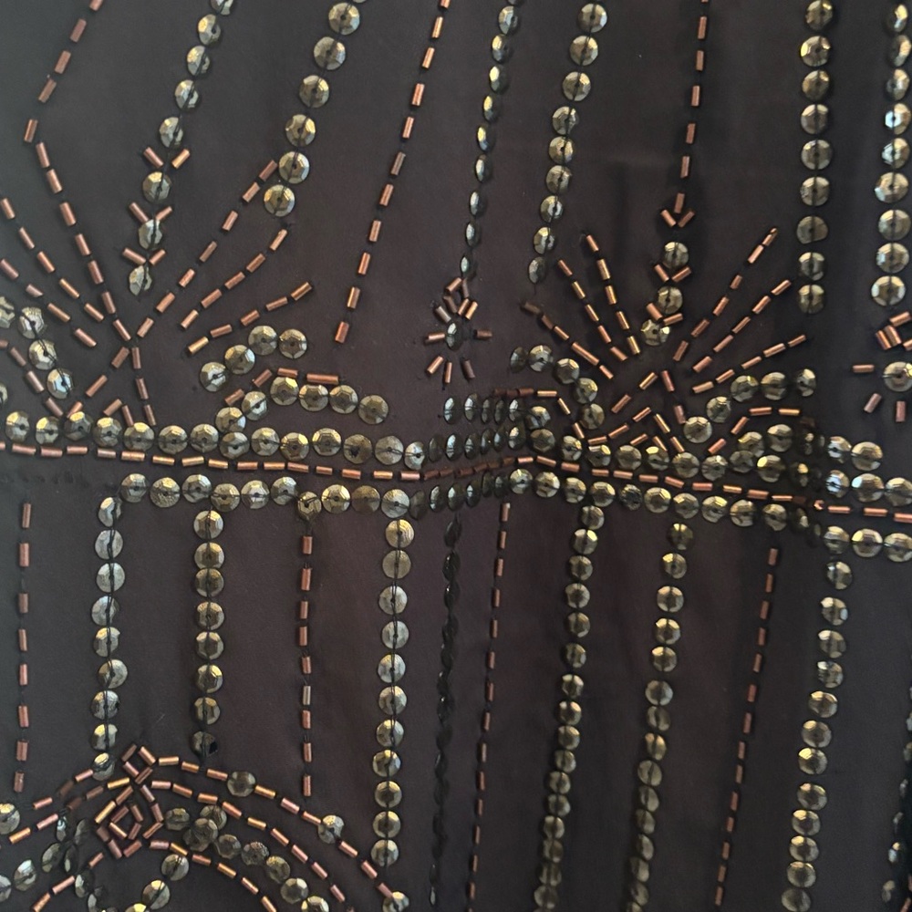 Free People Sedona Embellished Black and Gold Sequin Mini Slip Dress - Picture 8 of 11